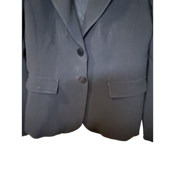Ann Taylor Womens Black Blazer Size 10 2-Button Front Long Sleeves Fully Lined - Picture 3 of 7